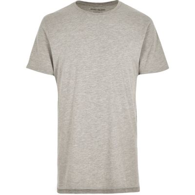 Grey marl longline t-shirt
